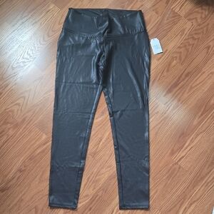 Time and Tru Black Faux Leather Leggings